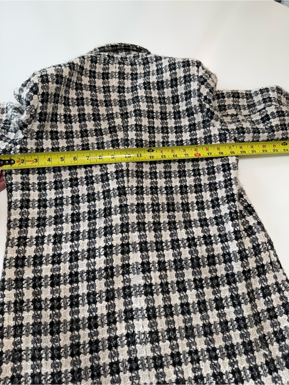Black & White Houndstooth Blazer - Tailored Women's Suit Jacket Size Large - Picture 8 of 9